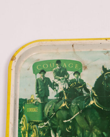 Alternative view of Vintage Courage Beer Tray, Shire Horses Advertising, Metal Serving Tray