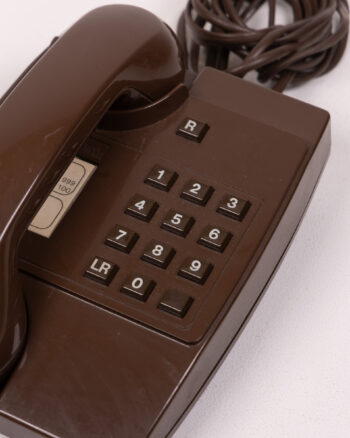 Vintage Brown Push-Button Telephone – Retro Home Decor Collectible