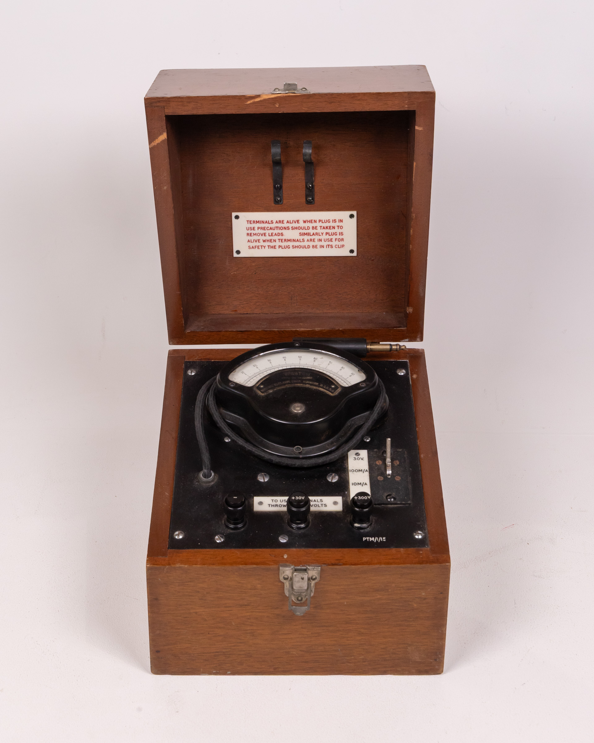 Vintage Weston Electrical Tester with Wooden Case