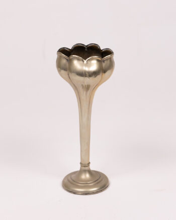 Silver-Tone Tulip Vase, Metal Flower Vase, Home Decor Display Piece