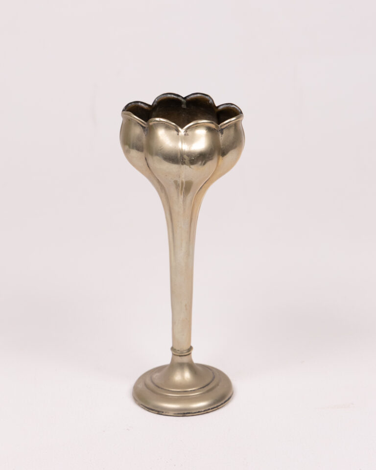 Silver-Tone Tulip Vase, Metal Flower Vase, Home Decor Display Piece