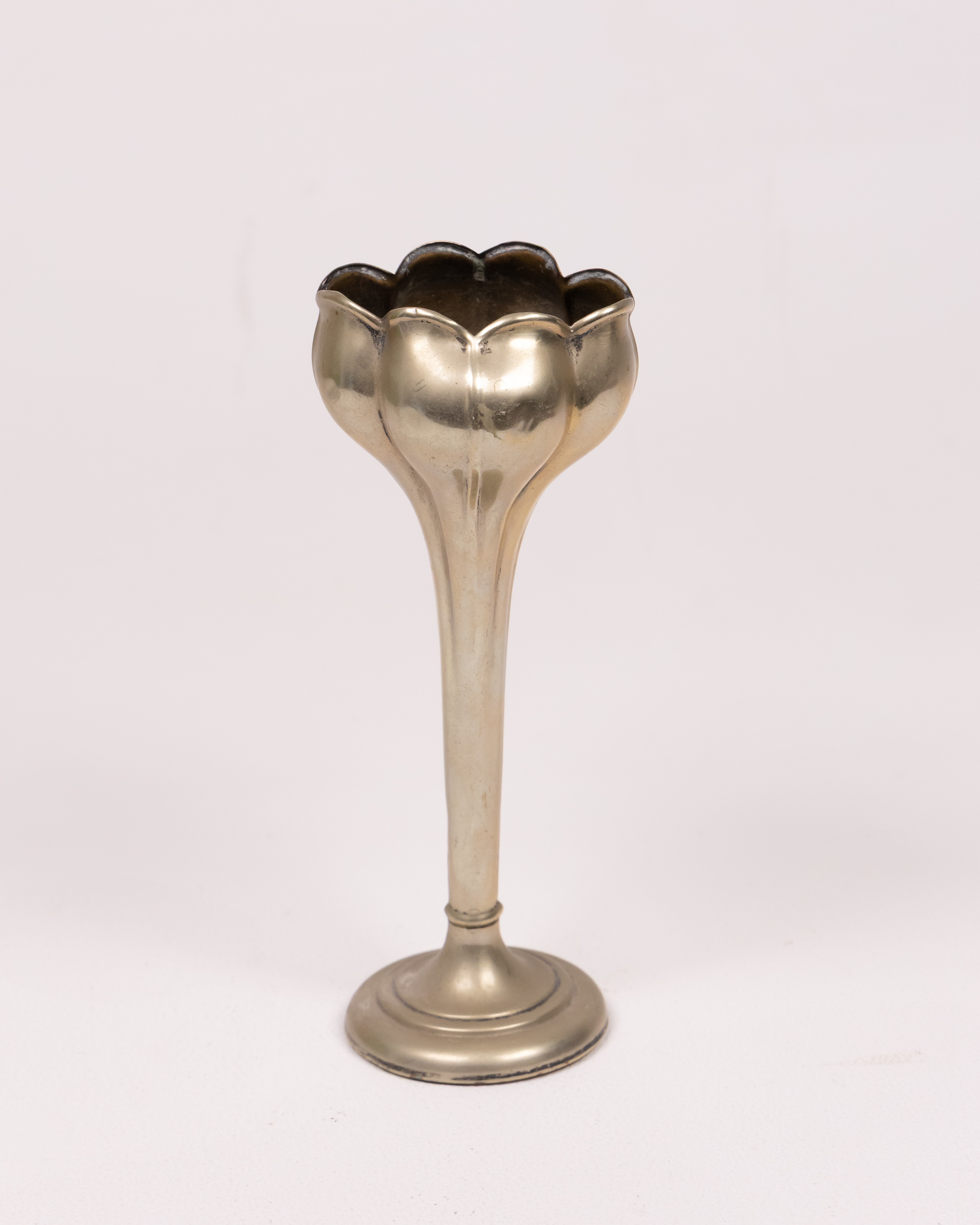 Silver-Tone Tulip Vase, Metal Flower Vase, Home Decor Display Piece