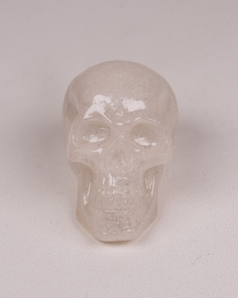 Resin Skull Ornament, Translucent White Skull Decoration, Halloween Decor