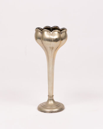 Silver-Tone Tulip Vase, Metal Flower Vase, Home Decor Display Piece