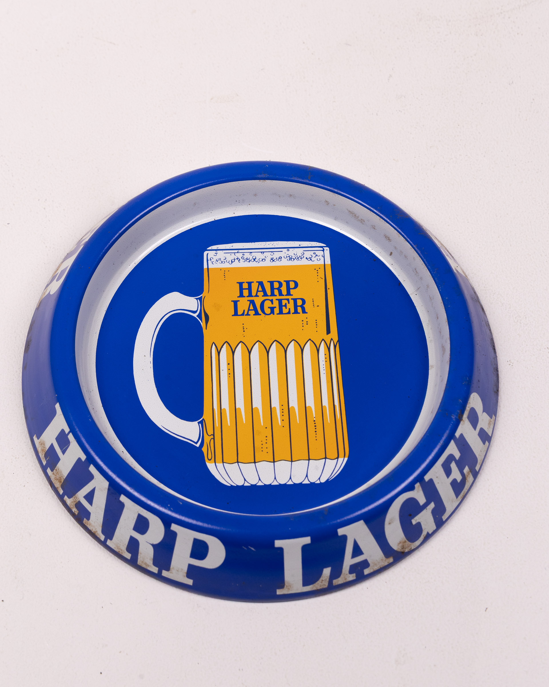 Vintage Harp Lager Metal Serving Tray with Beer Mug