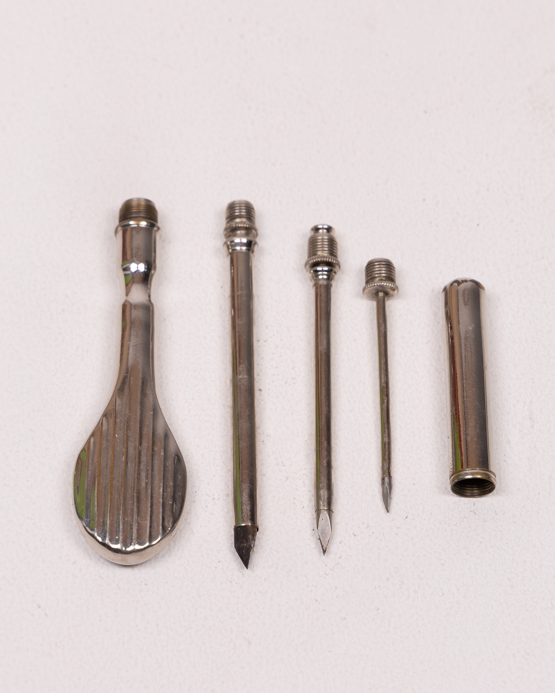 Vintage Metal Medical Cannula Set with Attachments