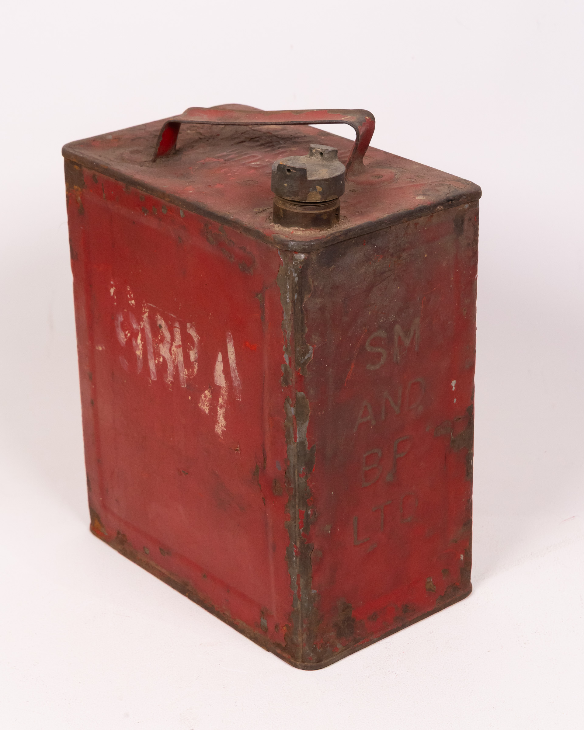 Vintage SM and BP Ltd. Metal Fuel Can with Handle