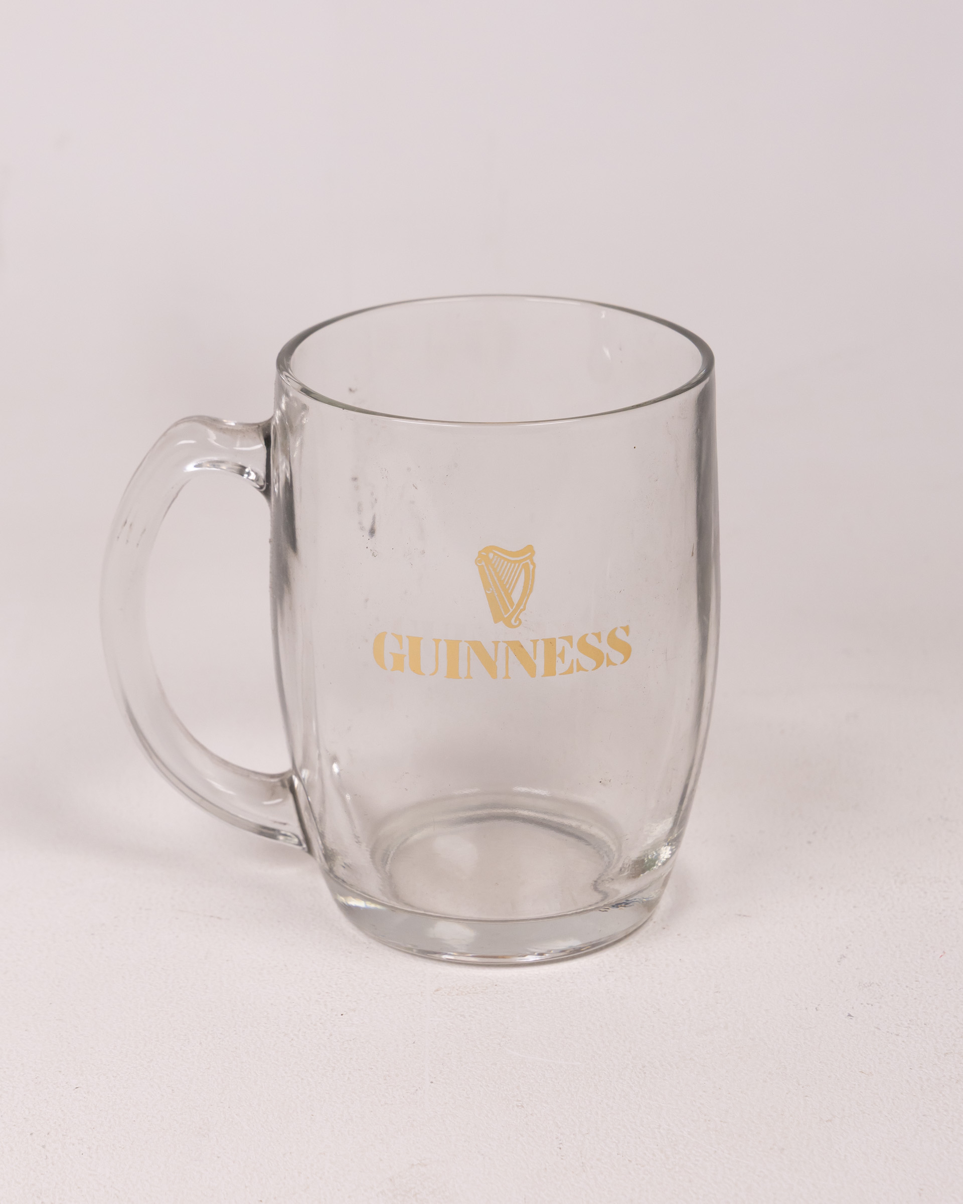 Vintage Guinness Glass Beer Mug with Gold Logo