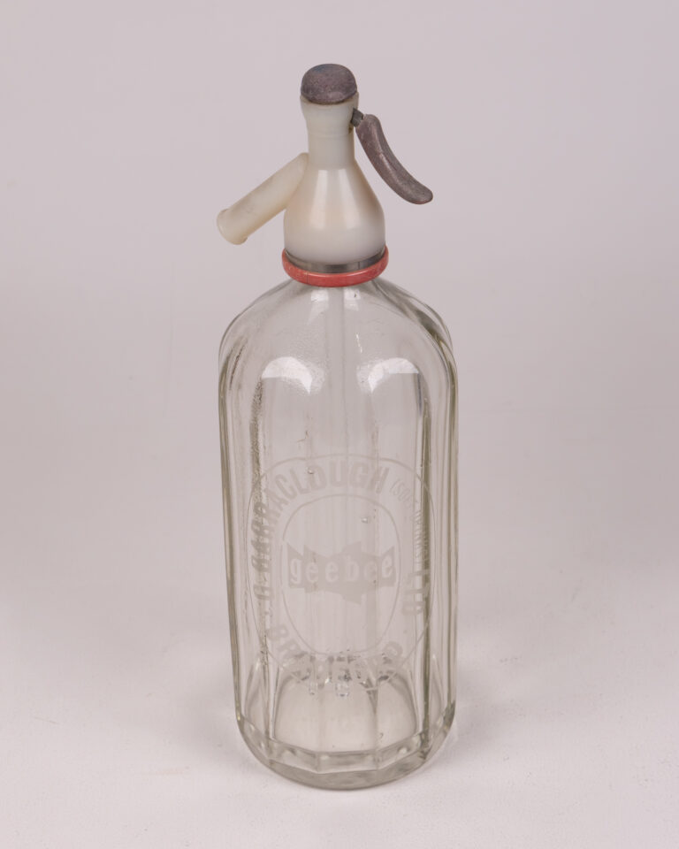 Vintage Darrahlough Glass Soda Siphon with Embossed Text