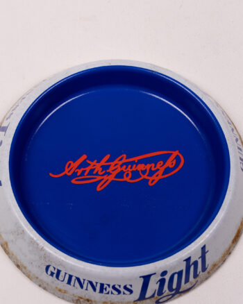 Vintage Guinness Light Metal Beer Tray with Signature
