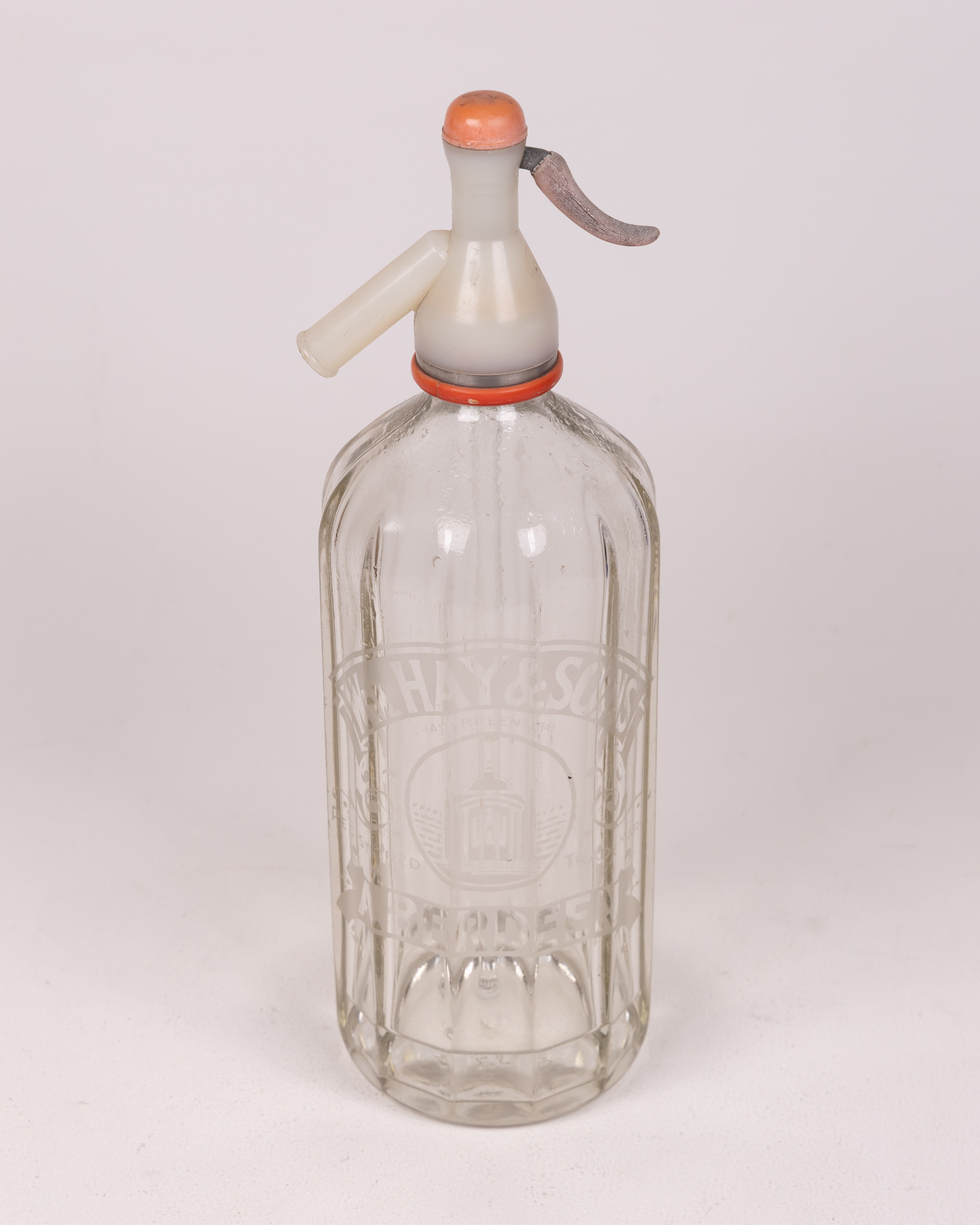 Vintage HAY & SONS Glass Soda Siphon with Metal Handle