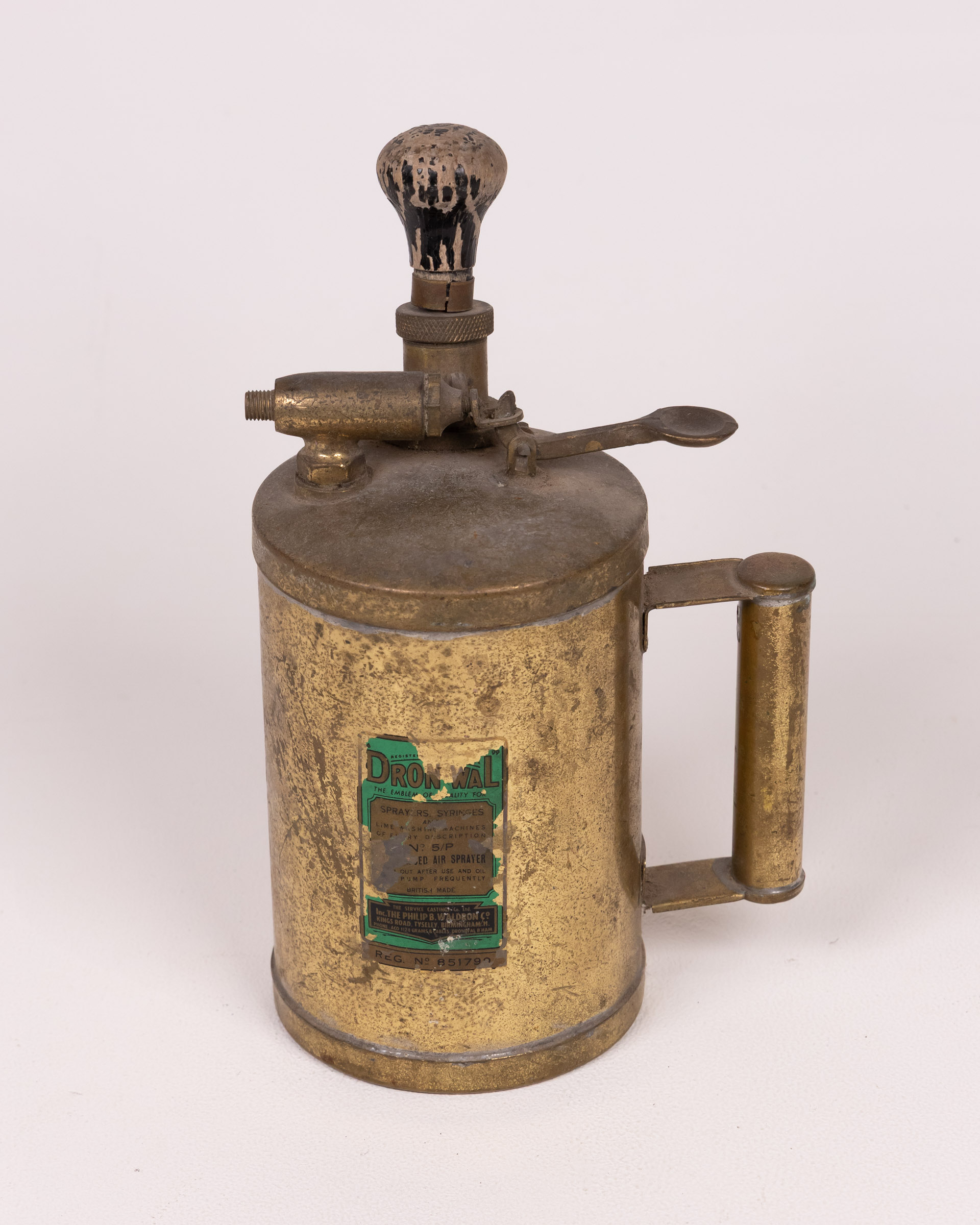 “The Dron-Wal” No. 1 All Brass Air Sprayer, Vintage Garden Tool