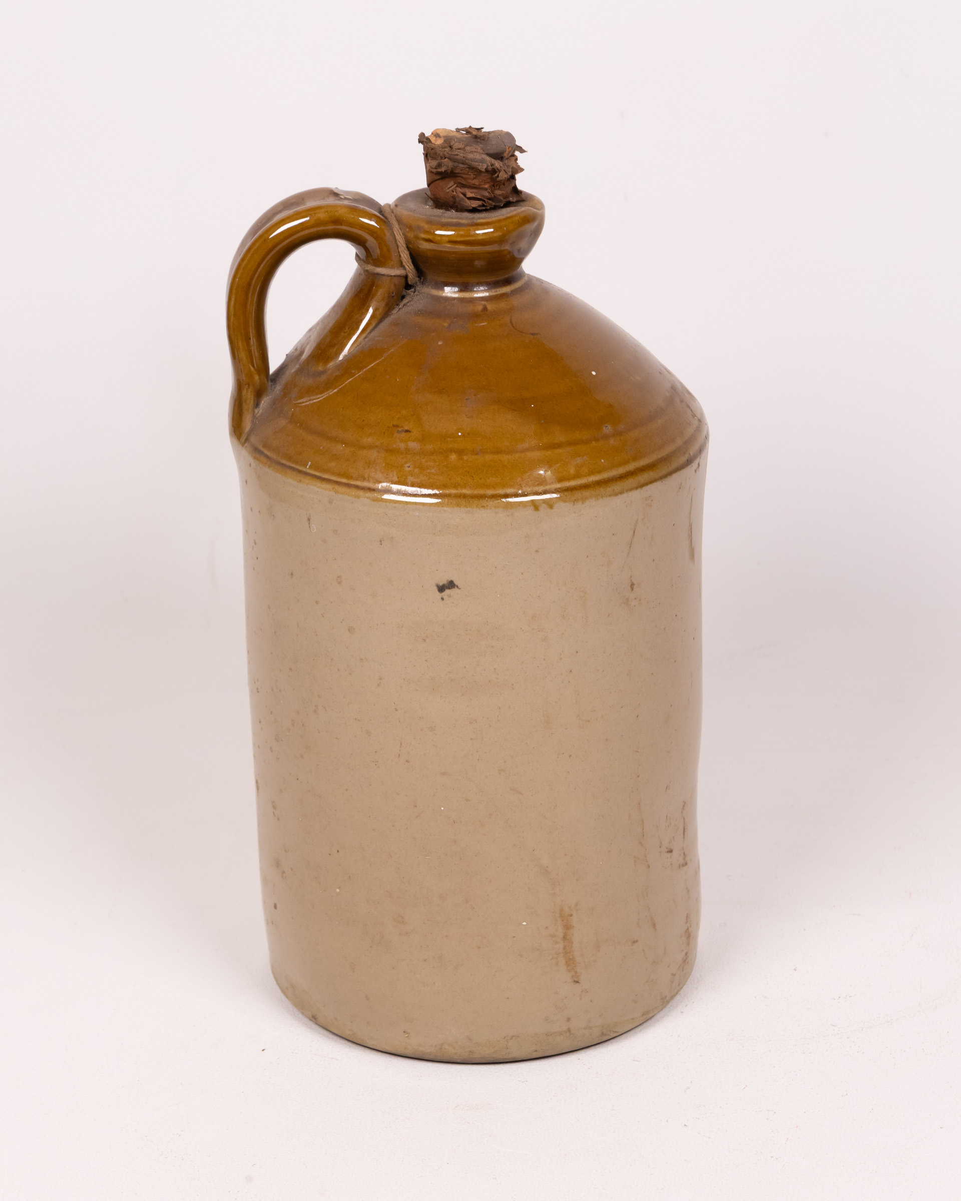Vintage Stoneware Bottle with Cork Stopper
