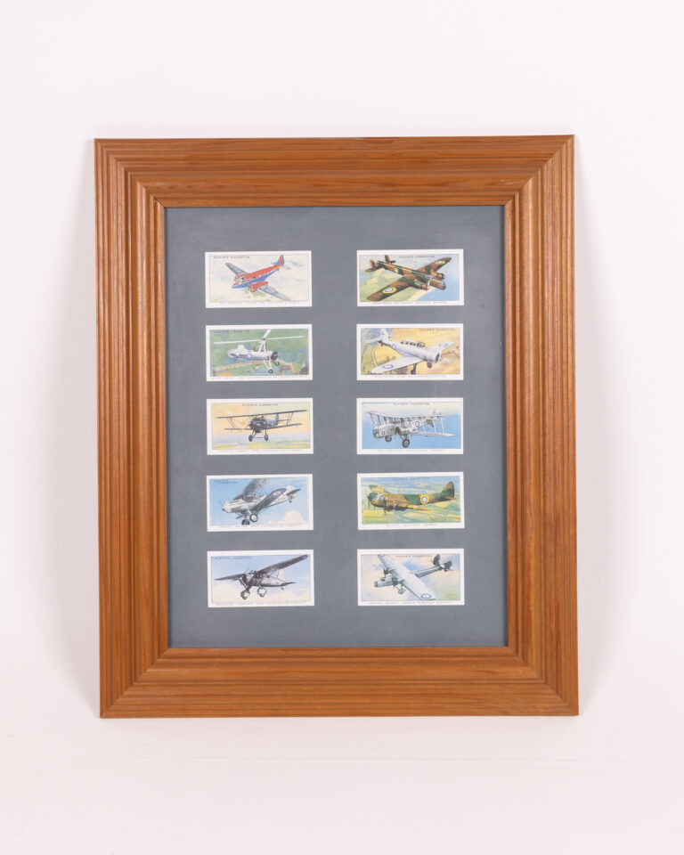 Framed Player's Cigarettes Aeroplane Cards, Vintage Aviation Art