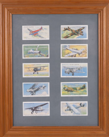 Framed Player’s Cigarettes Aeroplane Cards, Vintage Aviation Art