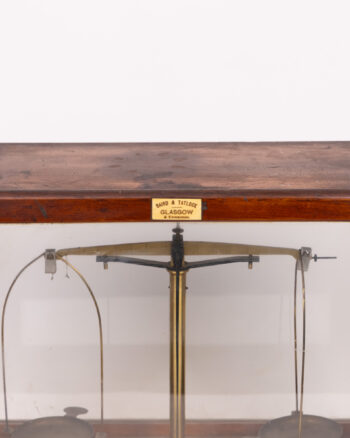 Baird & Tatlock Glasgow Balance Scale in Wood & Glass Case, Vintage