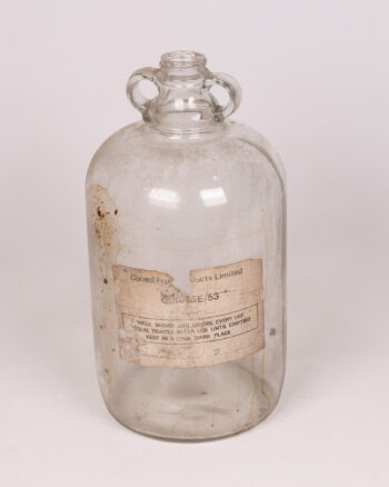 Vintage Consol Fruit Products Glass Jar Decorative Bottle with Handles