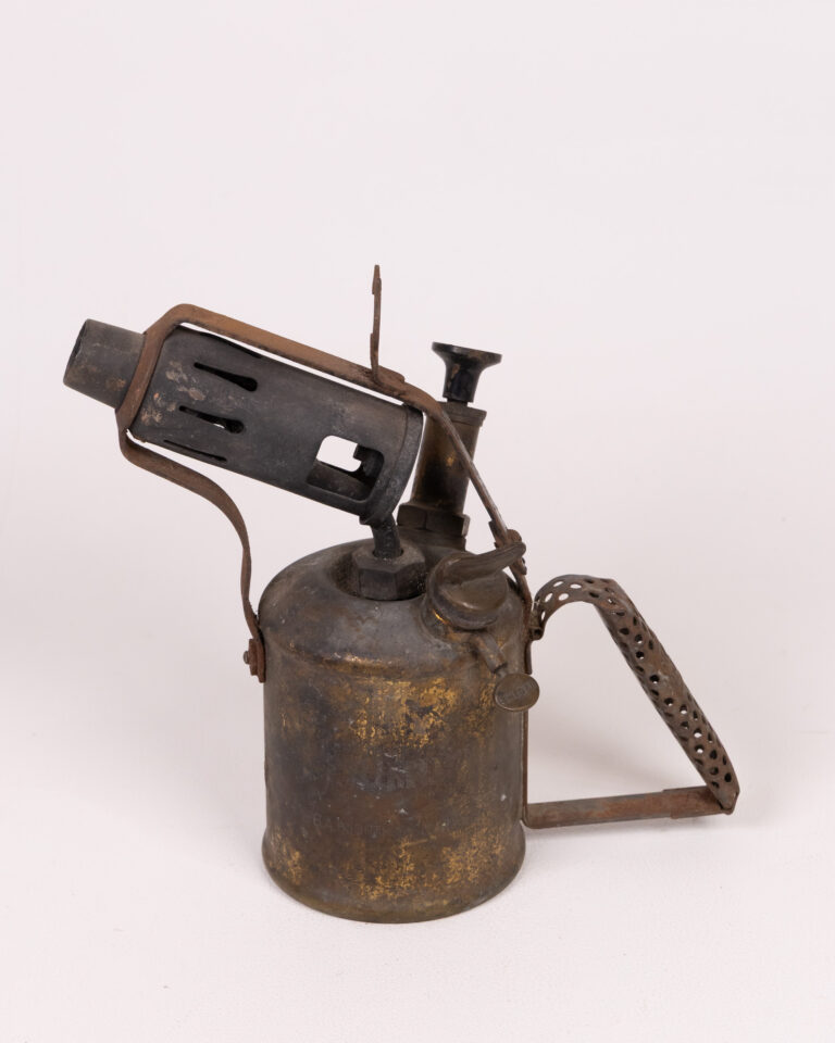 Vintage Blowtorch Metal Tool, Gold & Black Finish