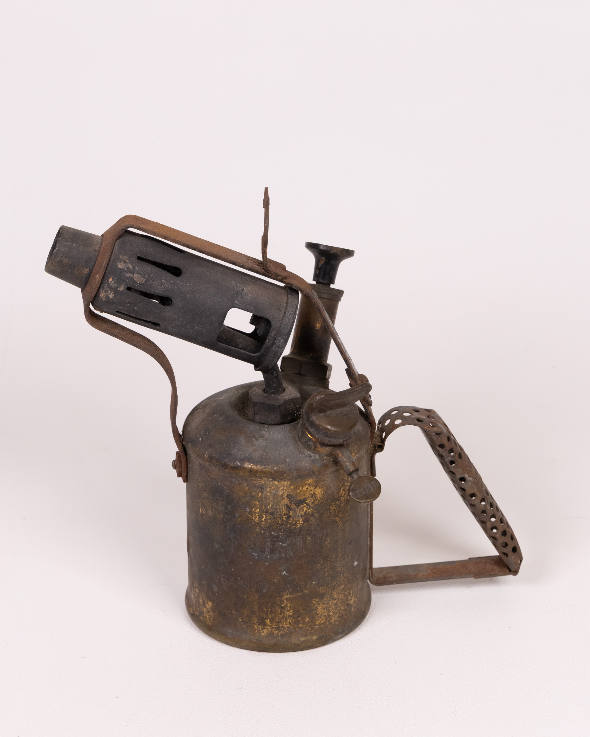 Vintage Blowtorch Metal Tool, Gold & Black Finish