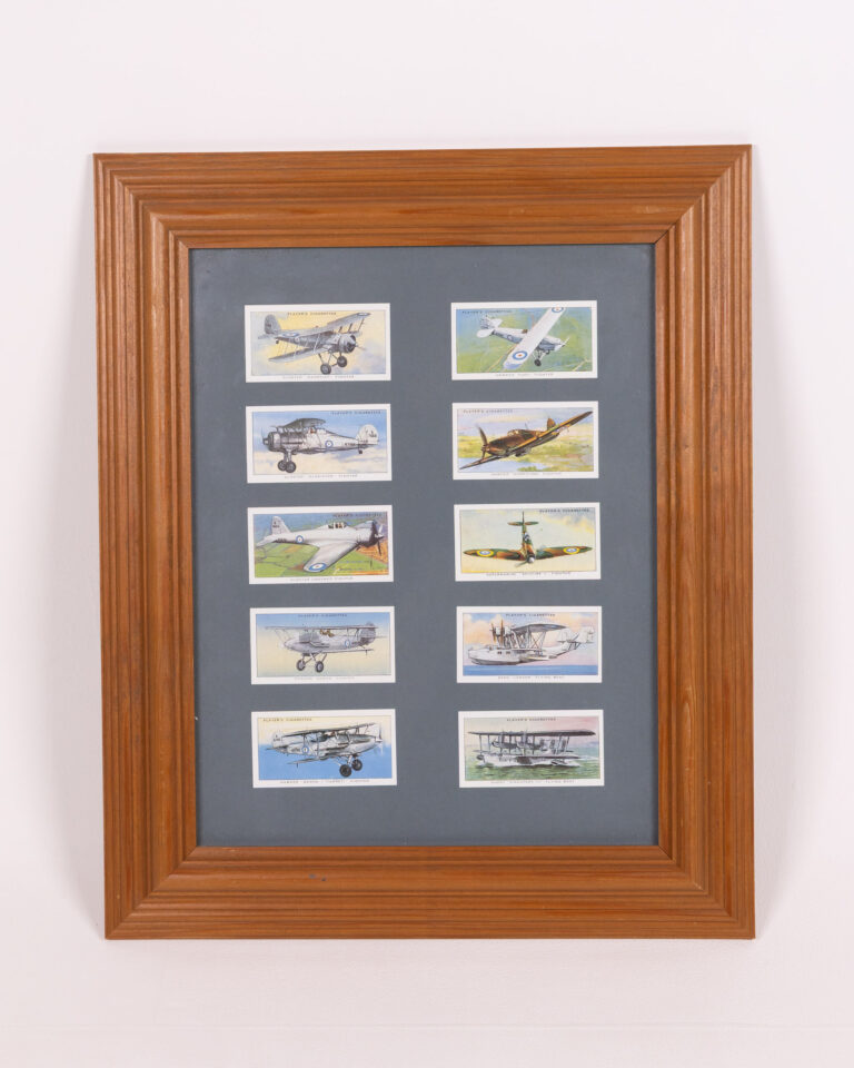 Framed Player's Cigarettes Airplane Cards, Vintage Aviation Artwork