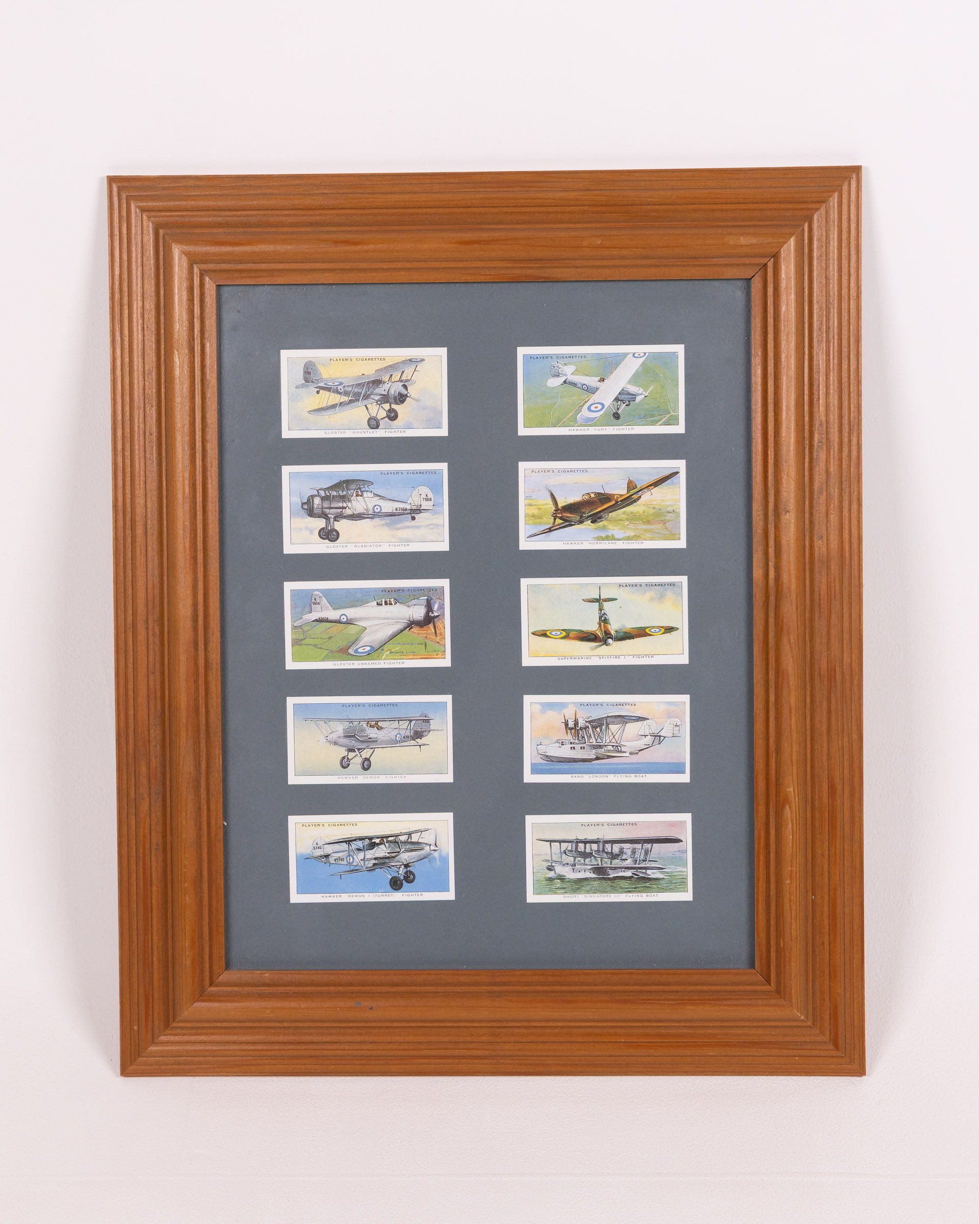 Framed Player’s Cigarettes Airplane Cards, Vintage Aviation Artwork