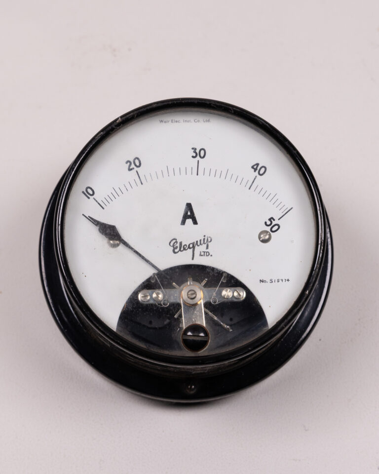 Vintage Elequip Ltd. Ammeter - Electrical Current Meter, Black Metal Case