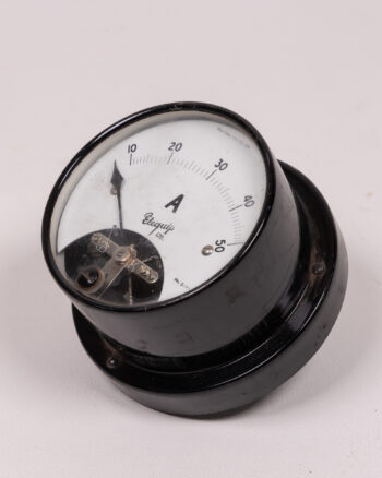 Vintage Elequip Ltd. Ammeter – Electrical Current Meter, Black Metal Case