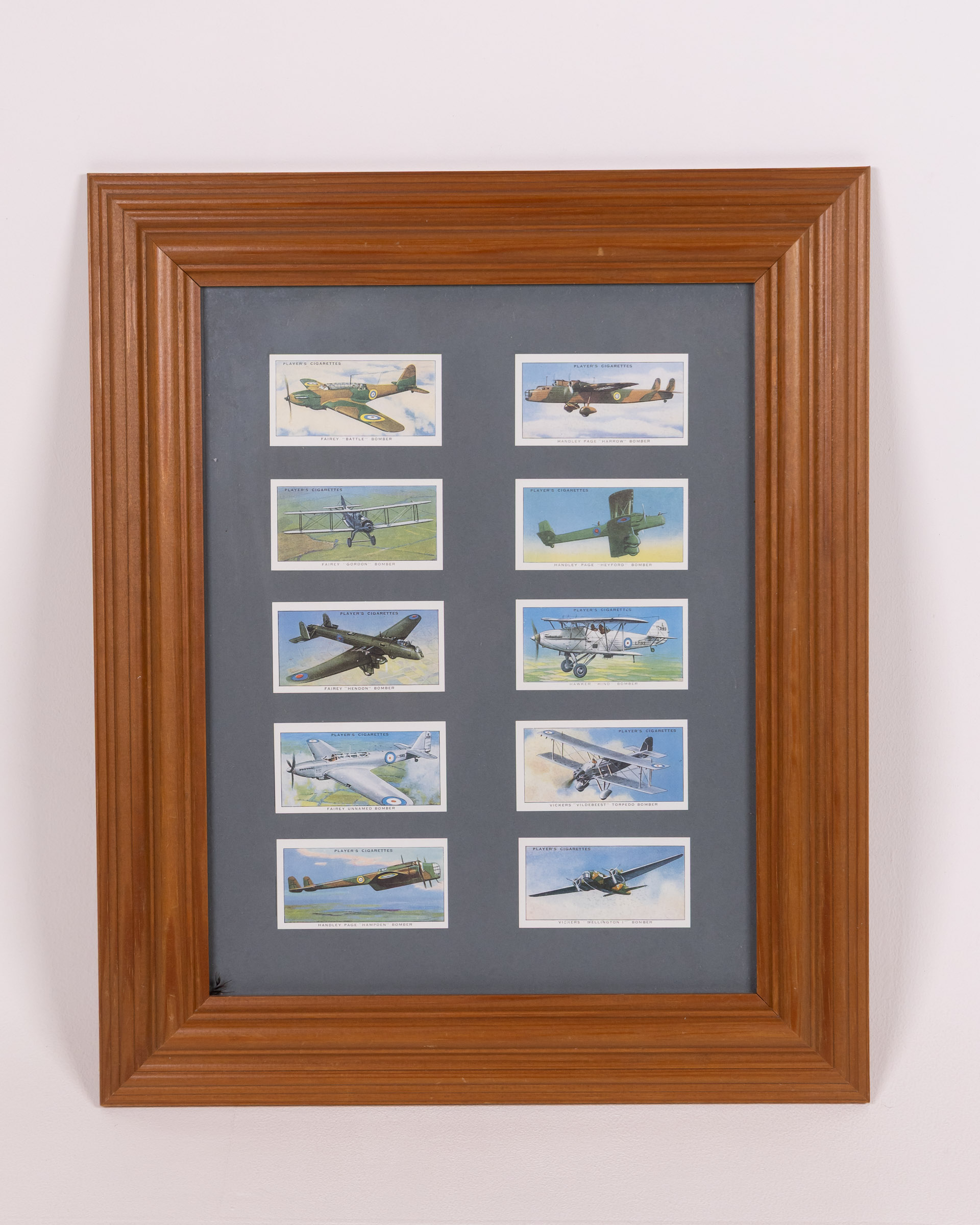 Vintage Framed Player’s Cigarettes Aviation Aircraft Card Collection