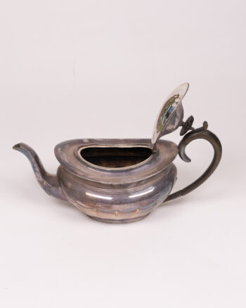Vintage Silver Plated Teapot with Unique Lid, Ornate Tea Service