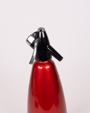 Vintage Red Soda Siphon with Chrome Dispenser – Retro Barware