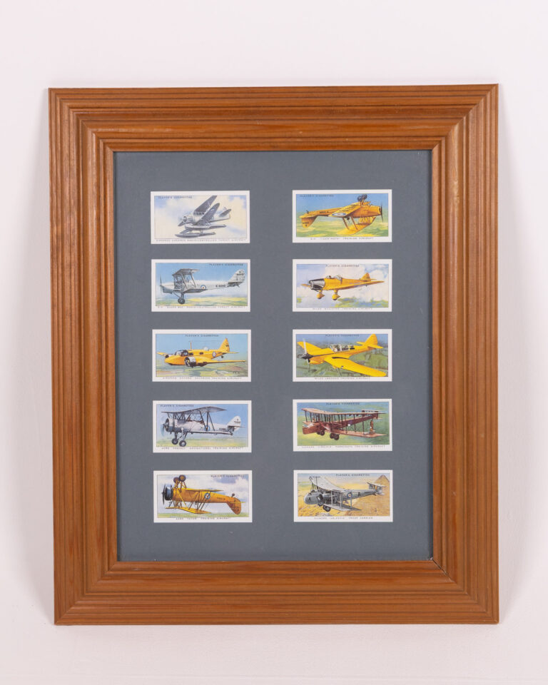 Framed Vintage Player's Cigarettes Aviation Prints Set, Collectible