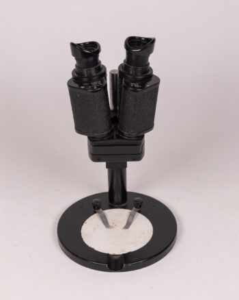 Vintage USSR Binocular Microscope, Black Metal Scientific Instrument