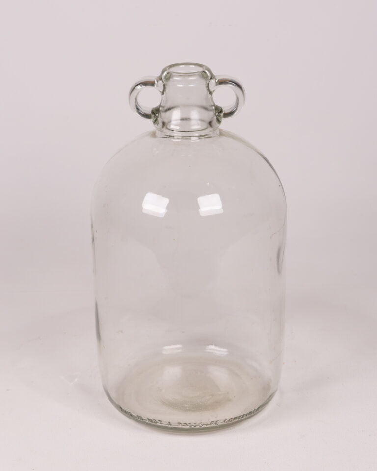 Clear Glass Demijohn Bottle with Two Handles