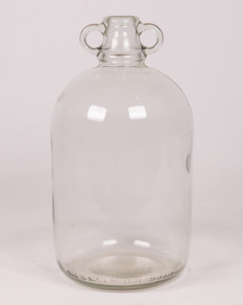 Clear Glass Demijohn Bottle with Two Handles