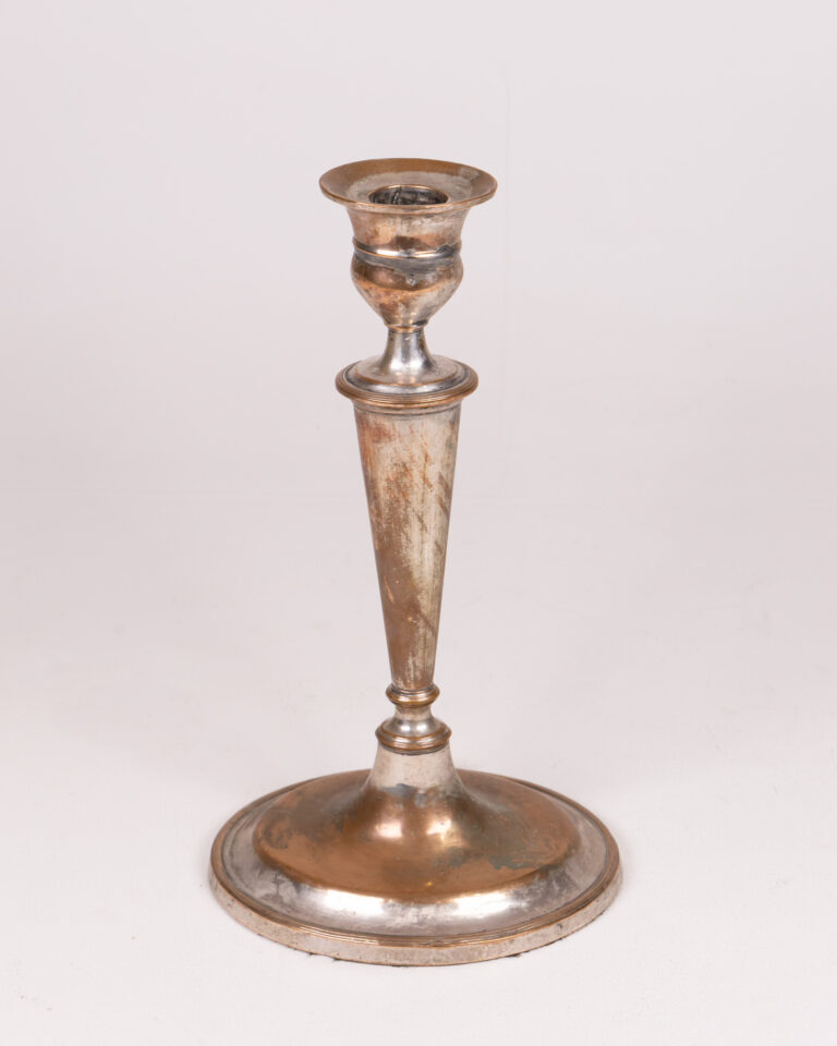 Vintage Metal Candlestick Holder - Elegant Silver Finish, Home Decor