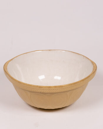Vintage Green & Co. Mixing Bowl Cream Interior Tan Exterior