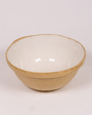 Vintage Green & Co. Mixing Bowl Cream Interior Tan Exterior