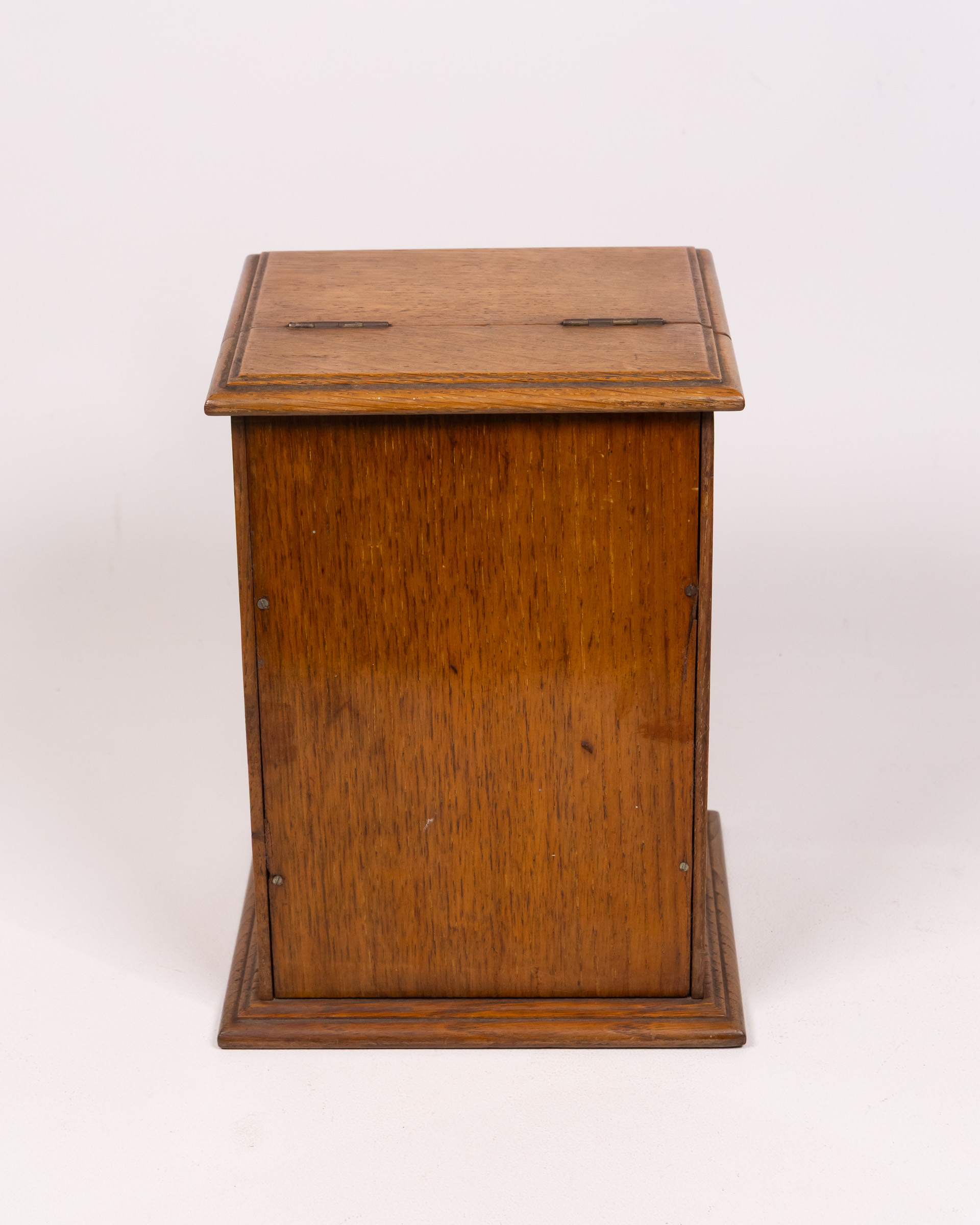 Vintage Oak Tobacco Pipe Box with Drawer and Embossed Panel - Image 7