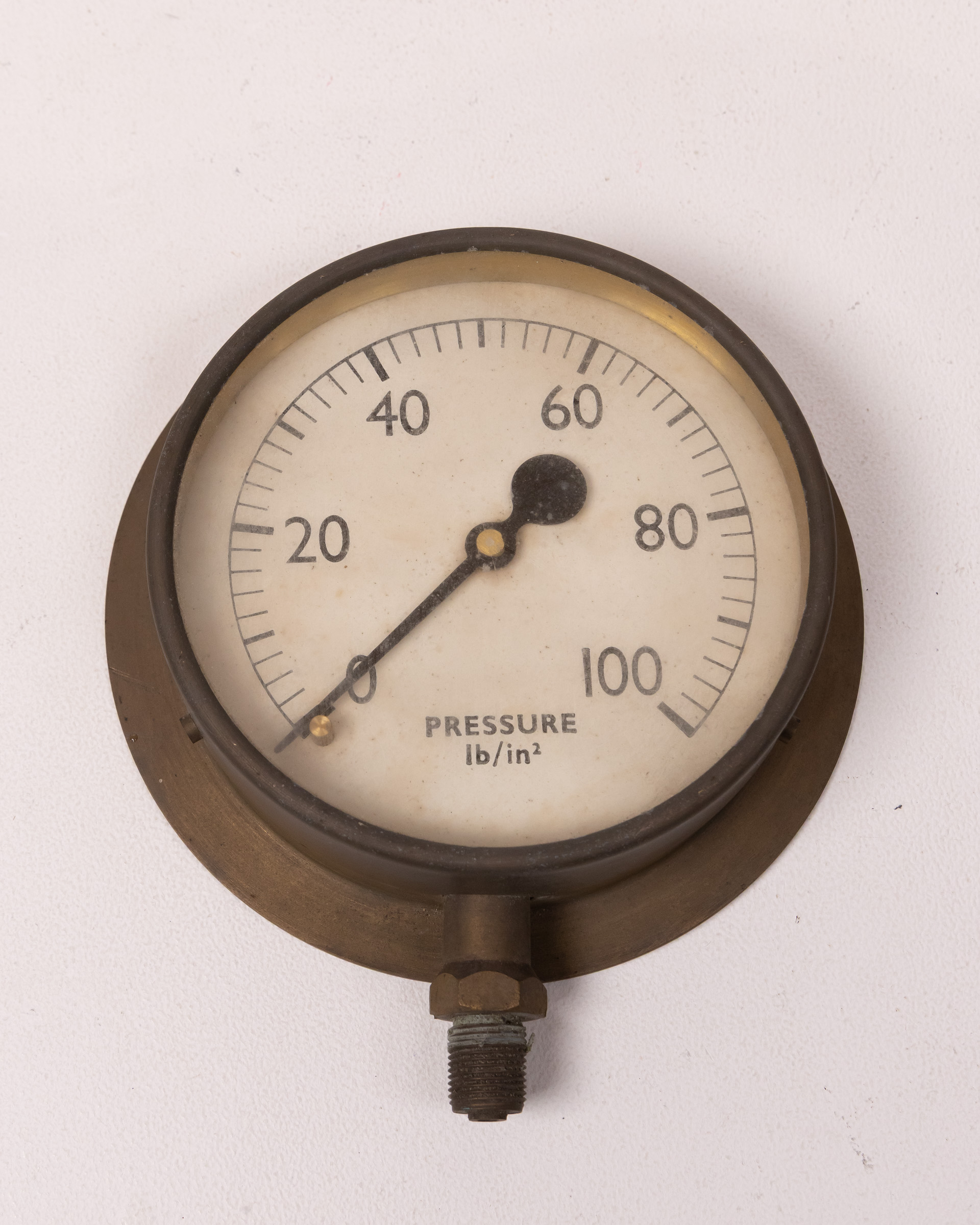 Vintage Brass Pressure Gauge with Readout