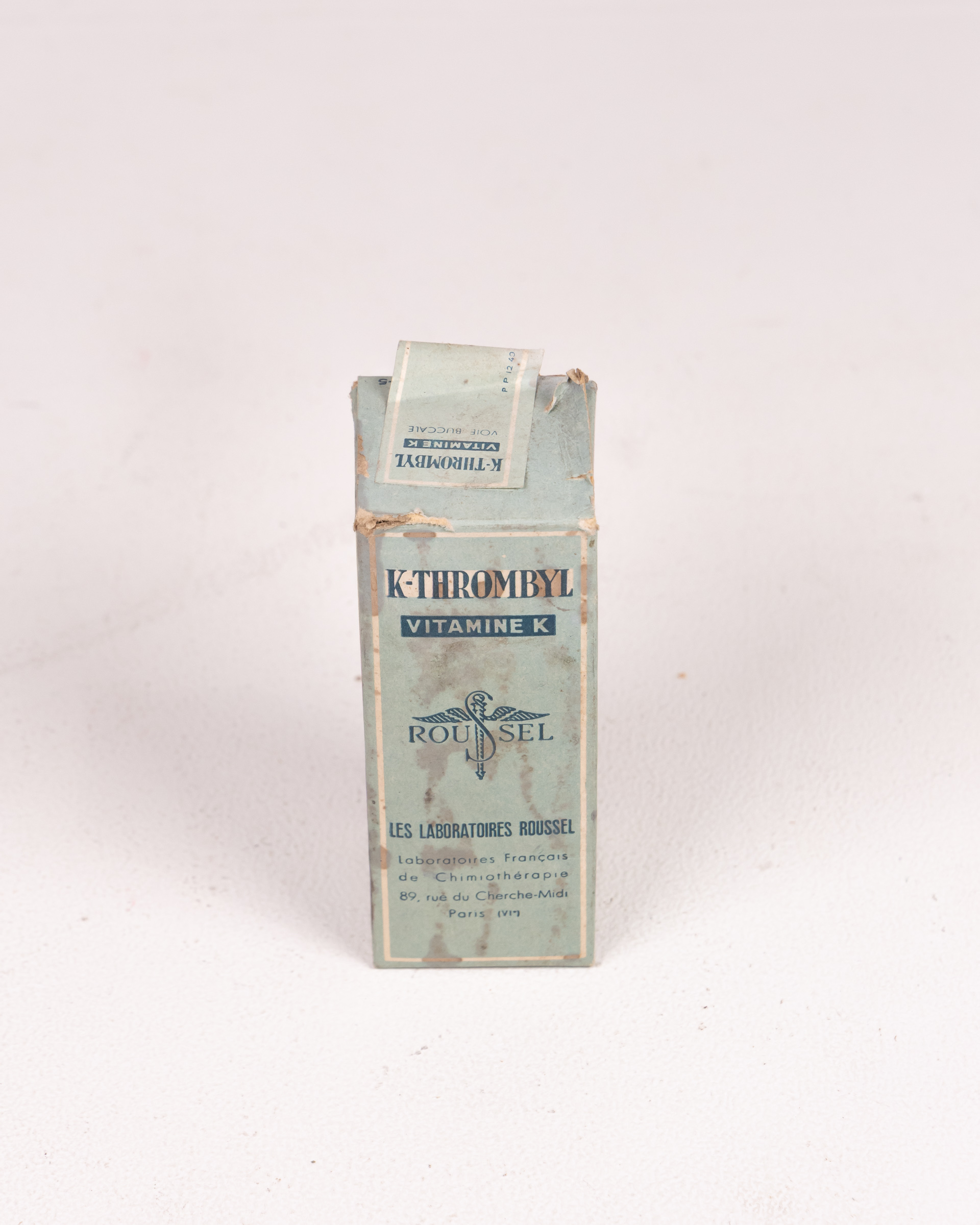 Vintage K-Thrombyl Paper Box with Vitamin K