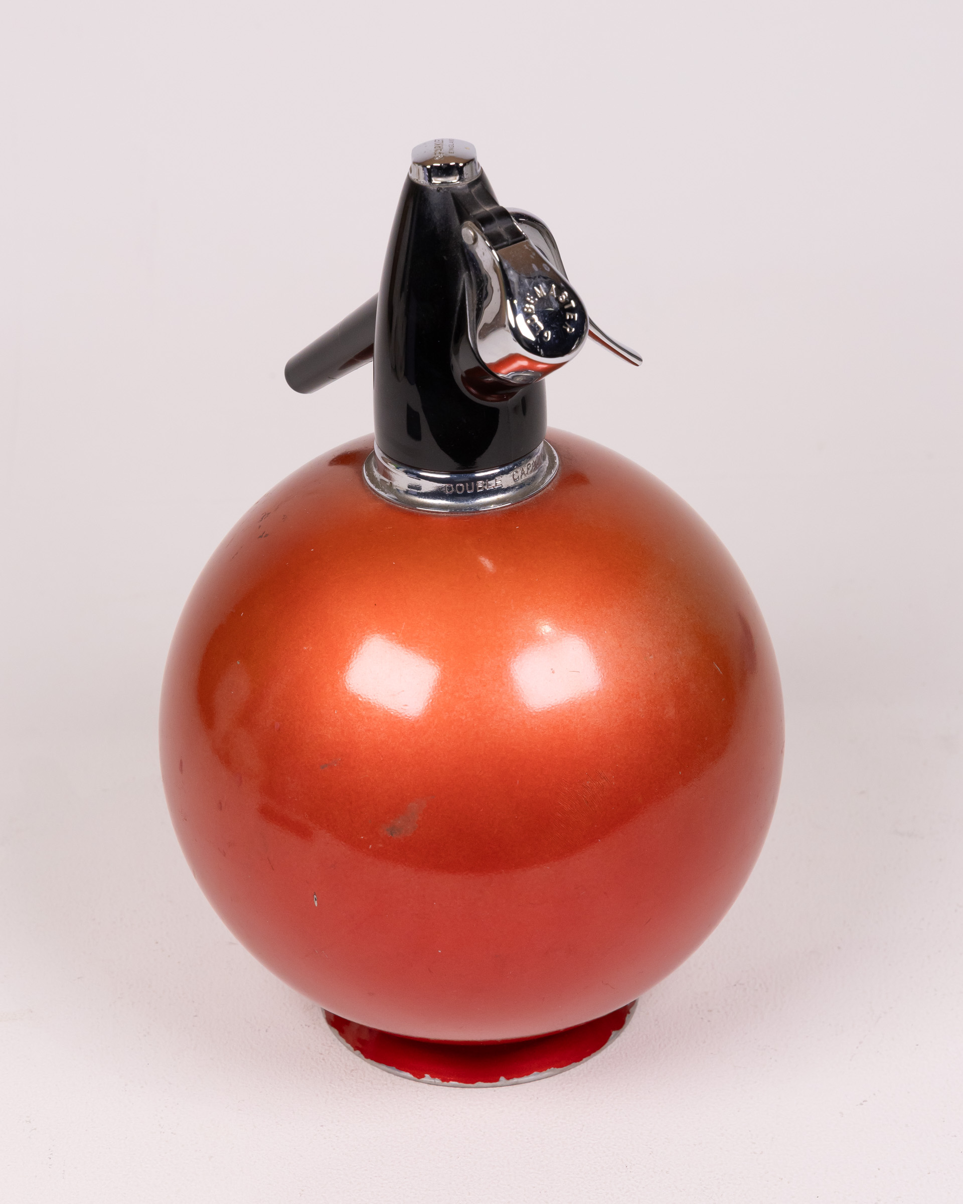 Vintage Orange Globe Soda Syphon, Retro Bar Decoration