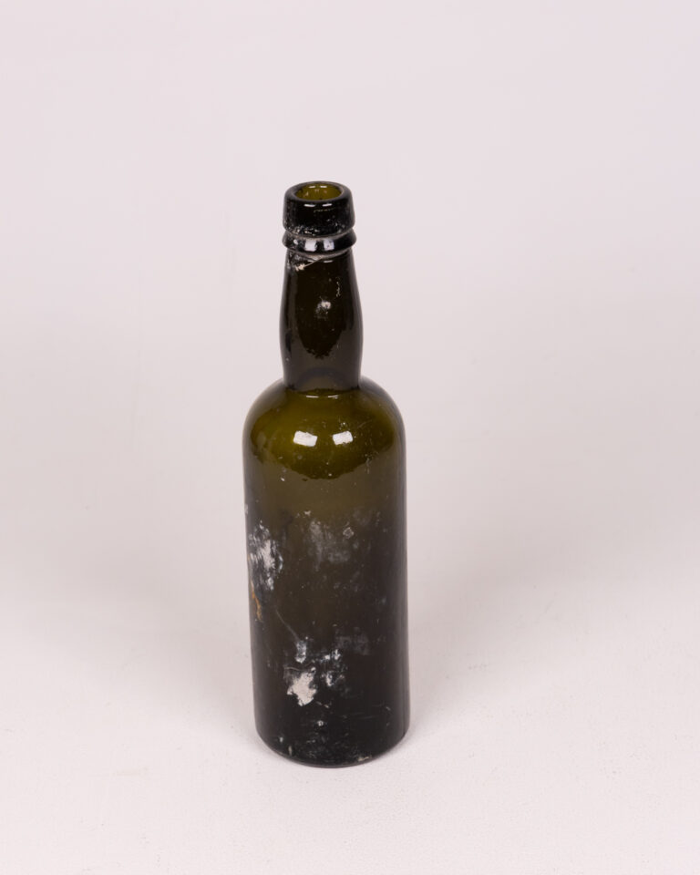 Vintage Green Glass Bottle, Antique Glassware, Collectible Bottle