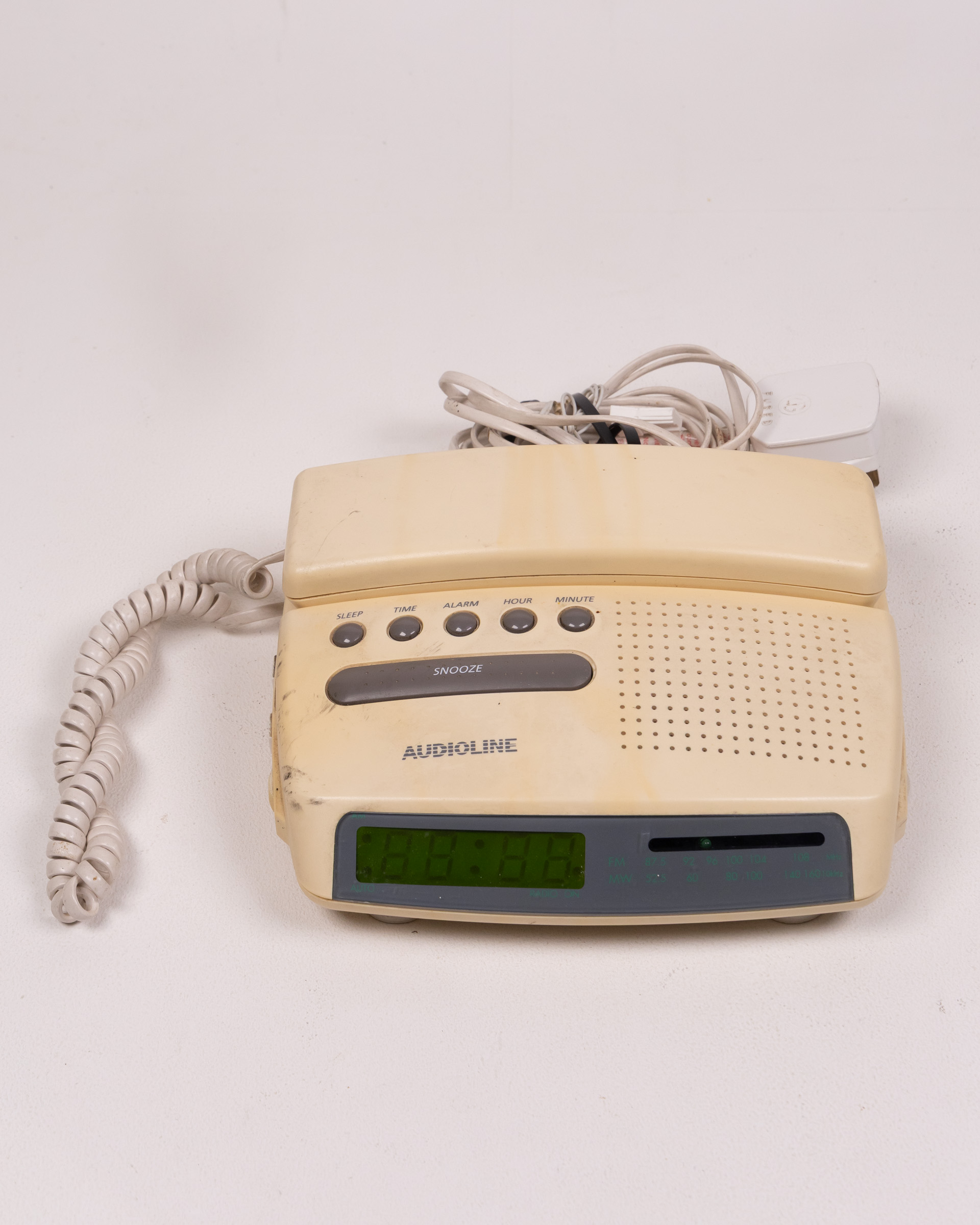Vintage Audioline Telephone Radio Combination Cream Plastic & Metal