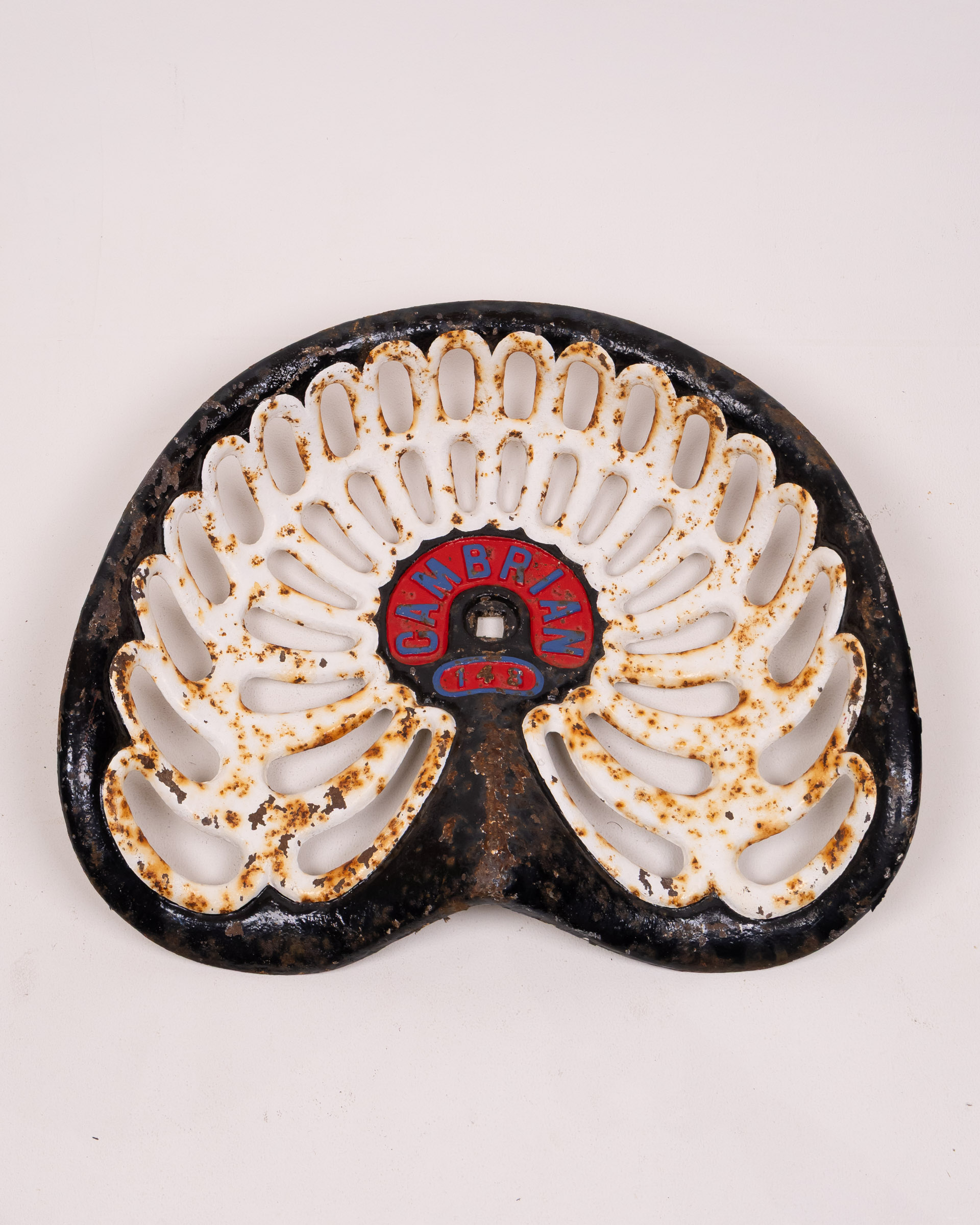 Vintage Cambrian Cast Iron Tractor Seat Farmhouse Industrial Decor