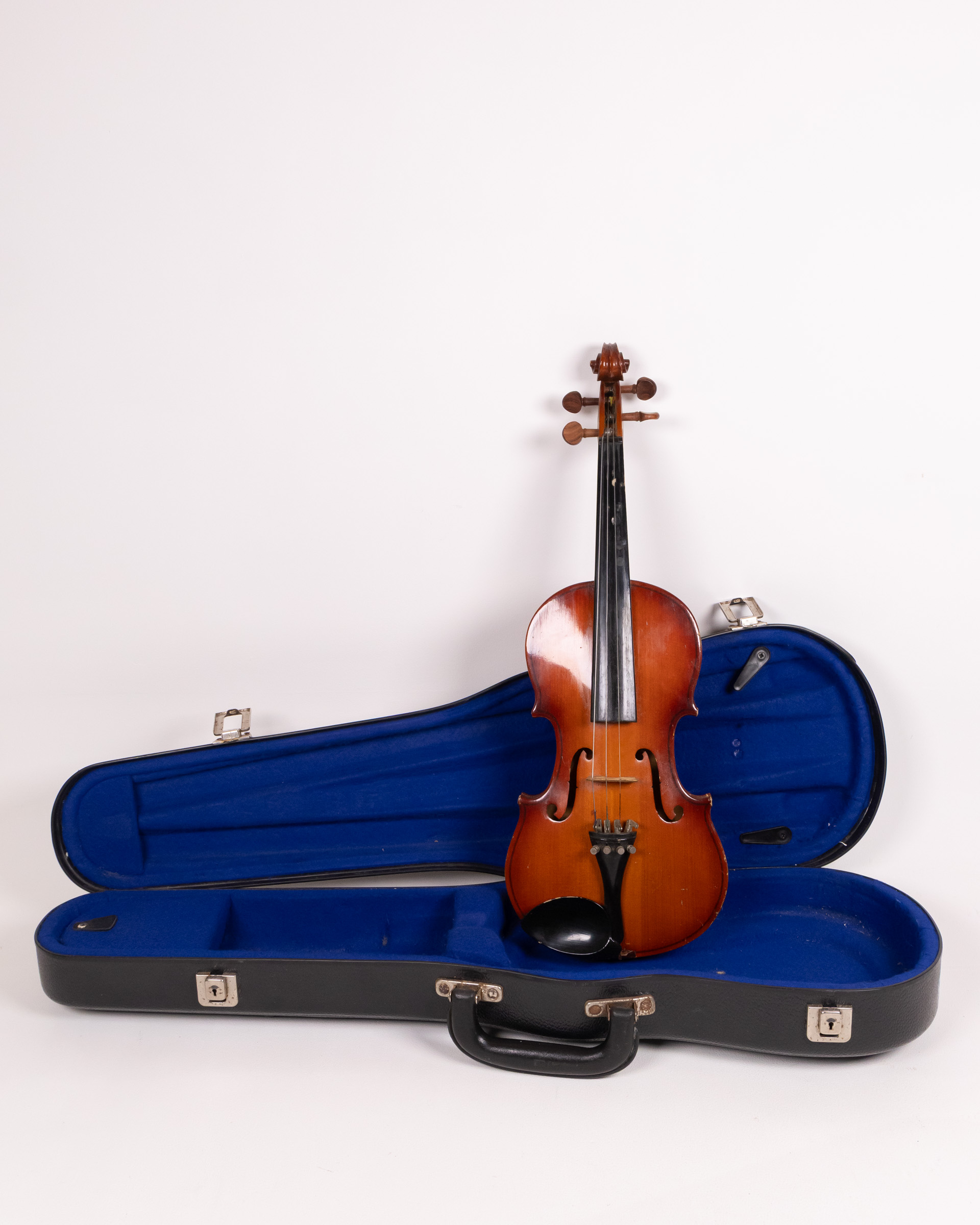 Vintage Violin With Case, Brown Wood Musical Instrument