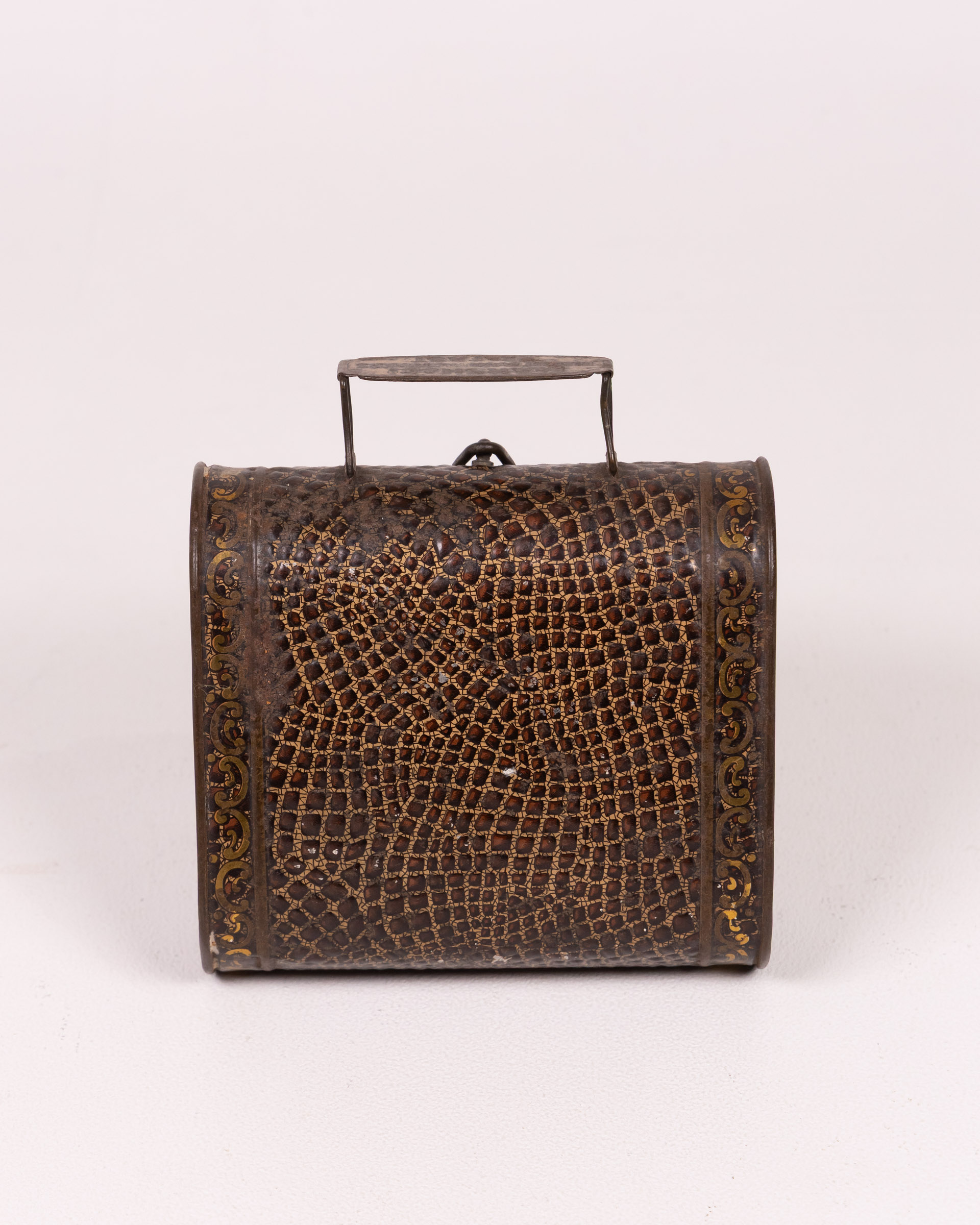 Vintage Marsh & Co. Belfast Biscuit Tin Trinket Box with Handle