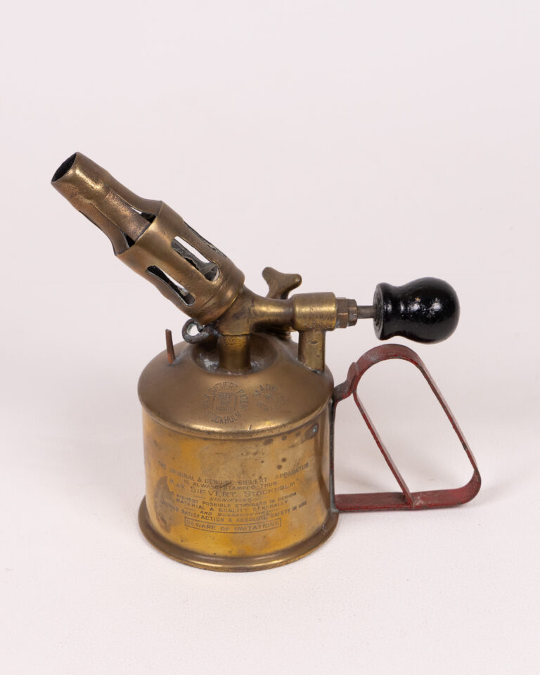 Vintage Sievert Blowtorch, Brass Body, Red Handle, Collectible Tool