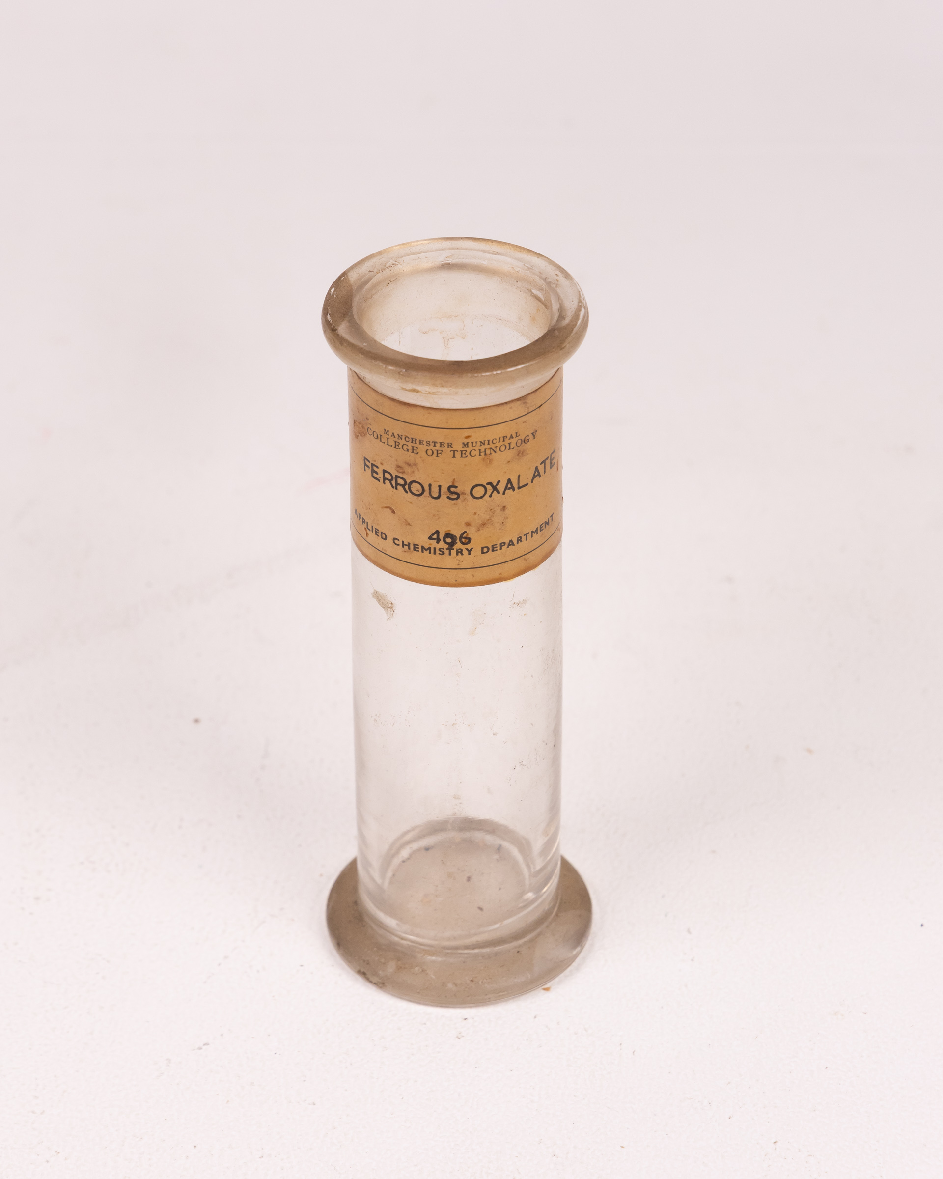 Vintage Glass Medical Cylinder with Label