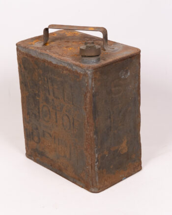 Vintage Shell Motor Spirit Metal Fuel Can with Screw Cap