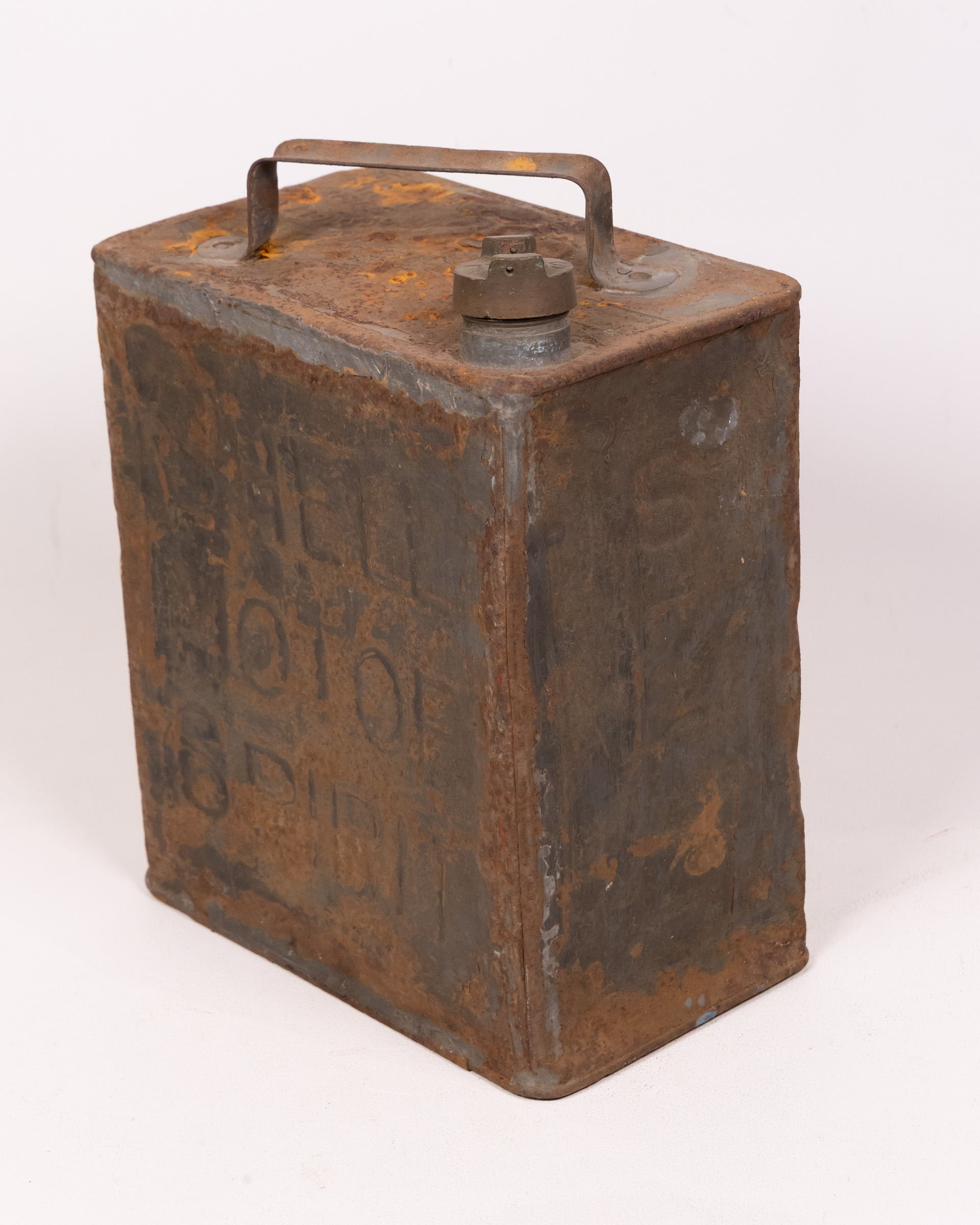 Vintage Shell Motor Spirit Metal Fuel Can with Screw Cap